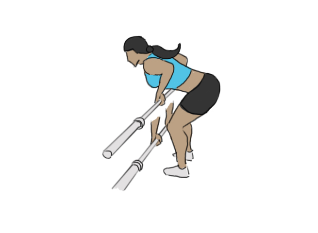 Bent over barbell row
