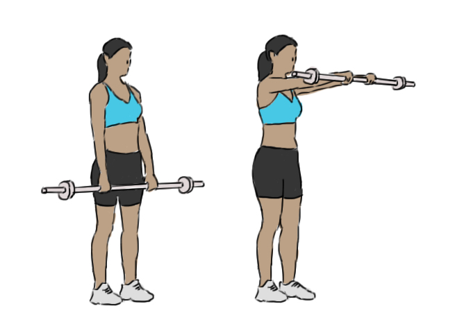 Barbell front raises