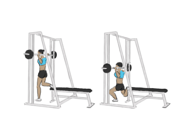 Smith Machine Bulgarian Split Squat GoFitnessPlan