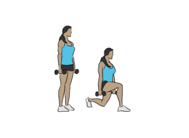 Dumbbell lunges