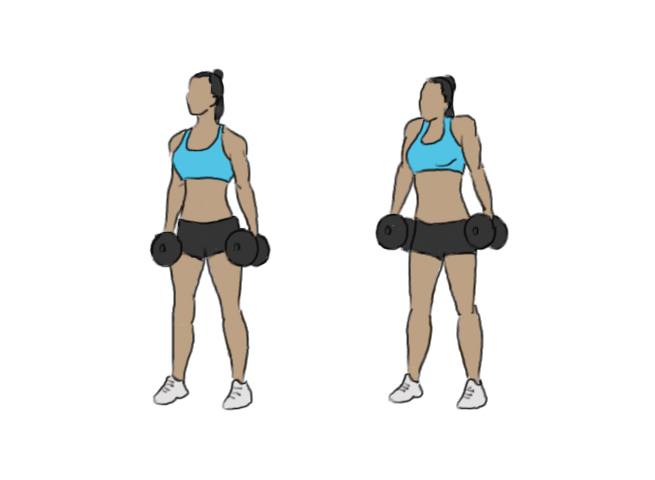 Dumbbell shrugs shop