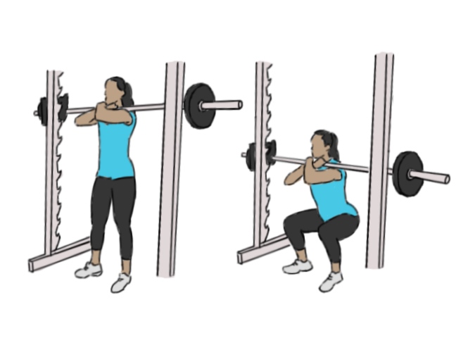 Smith machine front squats