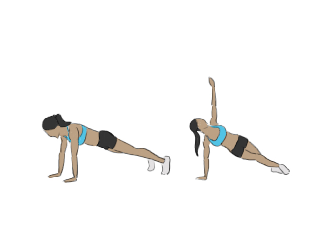 High plank rotations