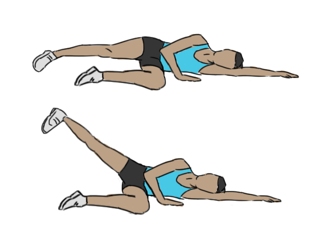 Lying side leg lifts / Hip abduction with aligned leg