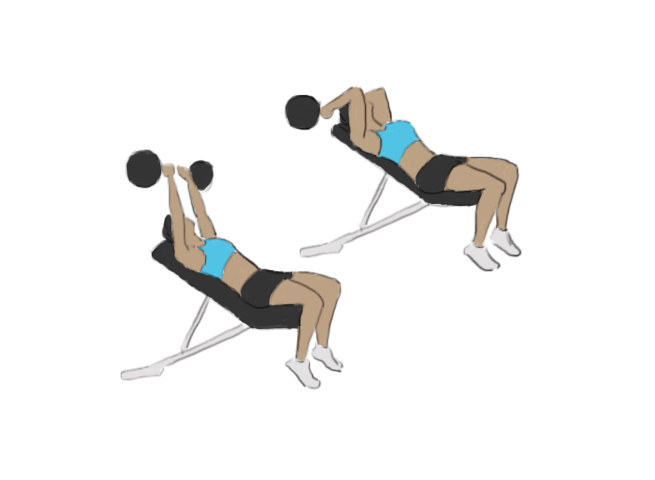 Barbell incline skull crusher