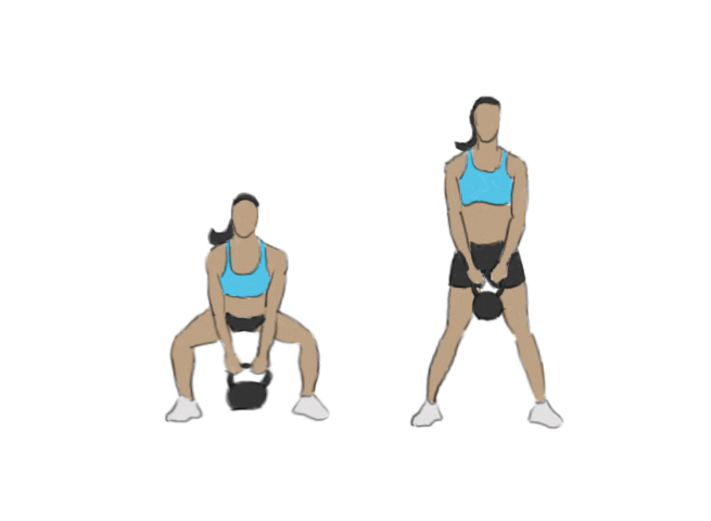 Kettlebell sumo deadlift - GoFitnessPlan