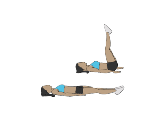 Lying leg raises - GoFitnessPlan