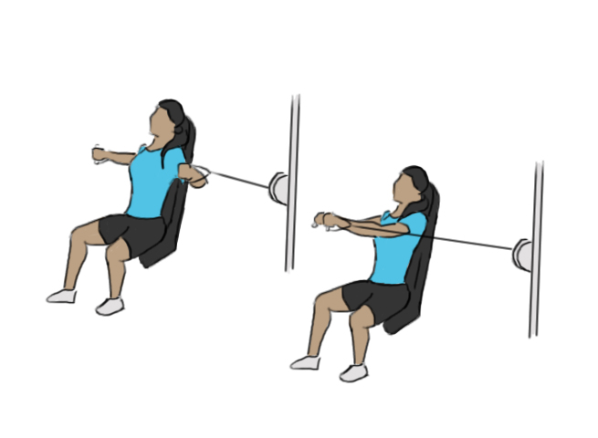 Seated cable crossover flyes