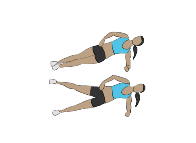 Side plank leg raises