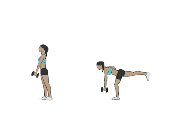 Single leg dumbbell romanian deadlifts