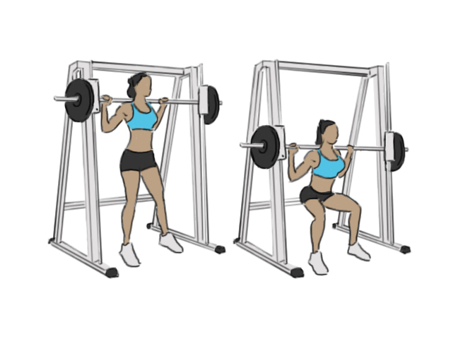 Smith Machine Squats GoFitnessPlan