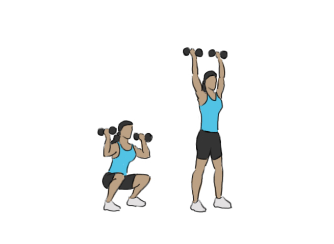 Dumbbell squat thrusters