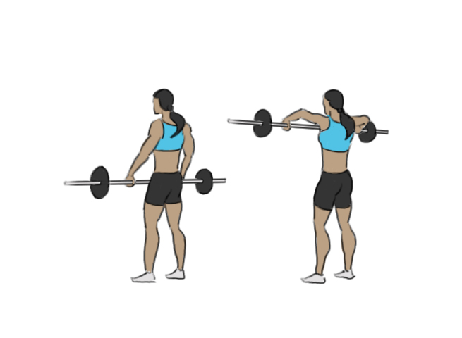 Barbell wide-grip upright row