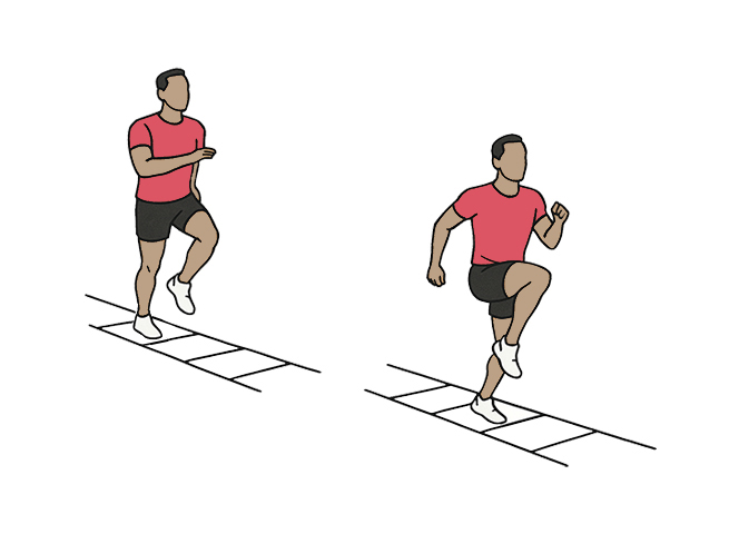 Agility ladder hops