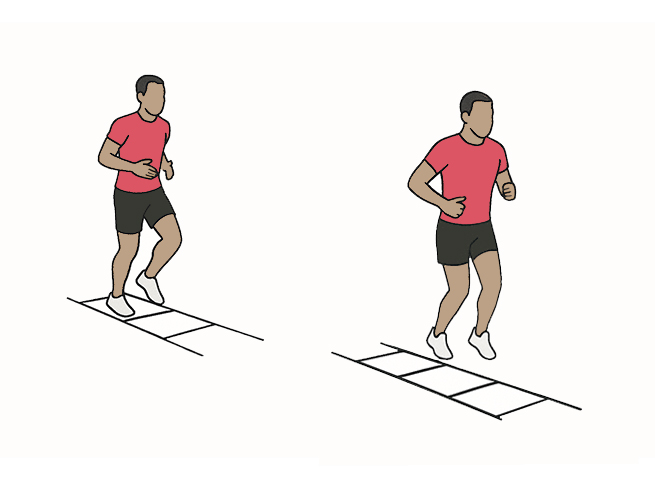 Single foot agility ladder in and outs