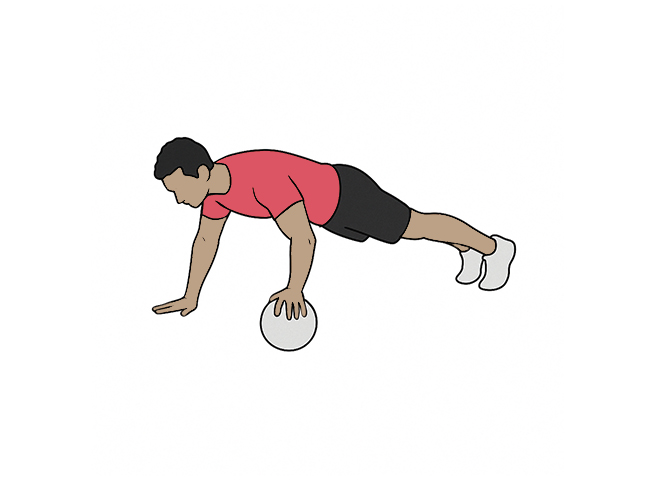 Single arm medecine ball push-ups