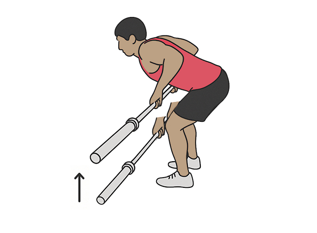 Bent over barbell row