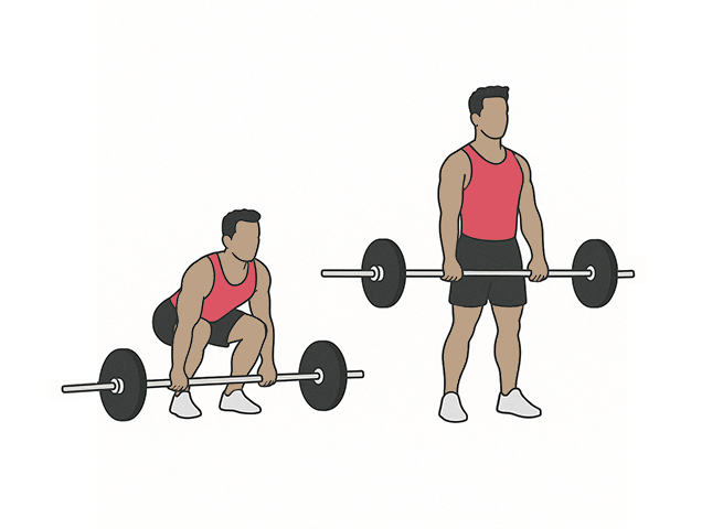 Barbell deadlifts