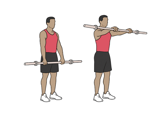 Barbell front raises