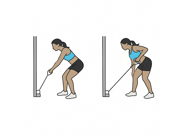 One arm bent-over cable row