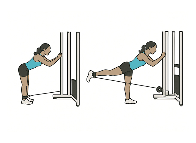 Cable donkey kicks / hip extensions
