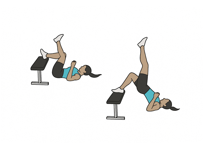 Single leg bench glute bridge