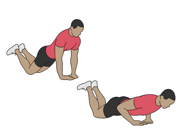 Triangle / Close / Diamond knee push-ups