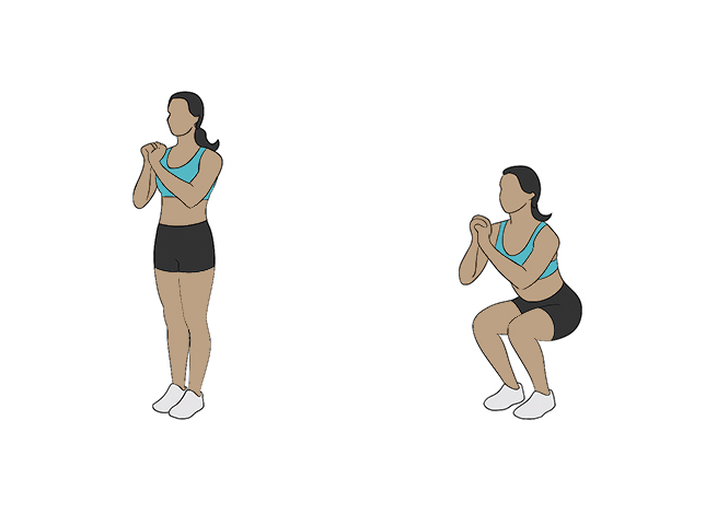 Narrow stance / Close legs squats