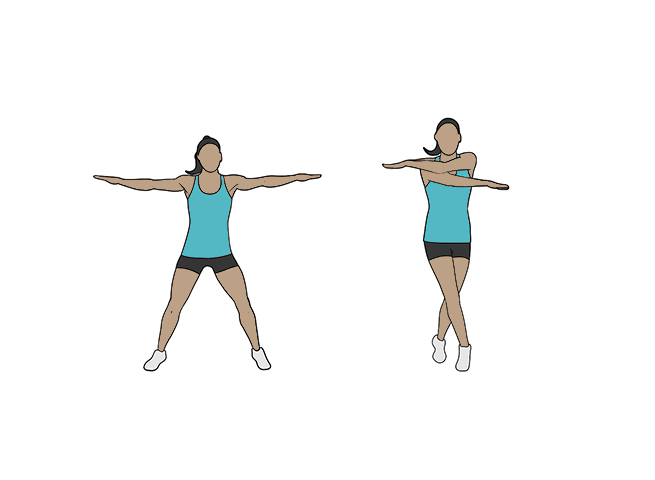 Cross body jumping jacks