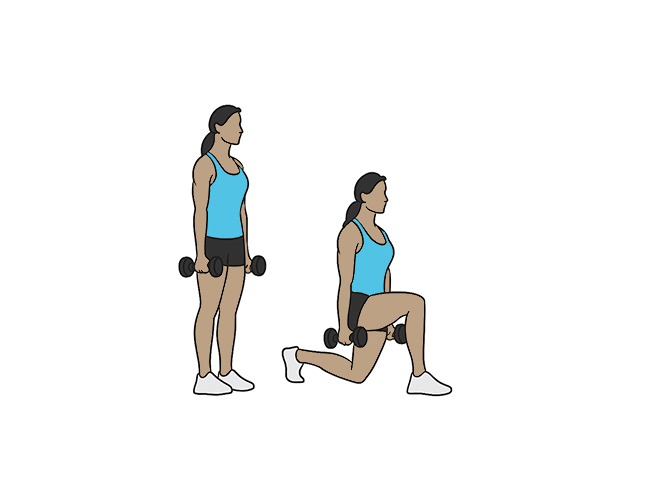Dumbbell lunges