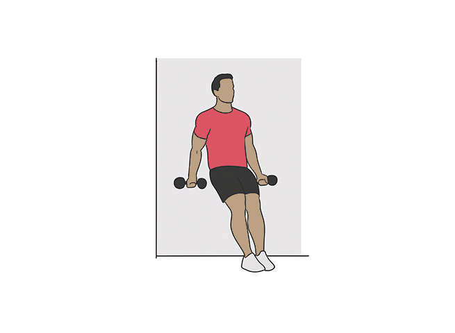 Dumbbell biceps wall curl