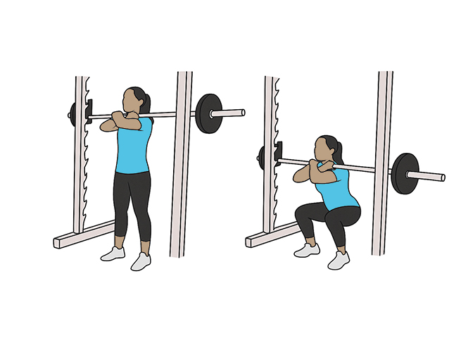 Smith machine front squats