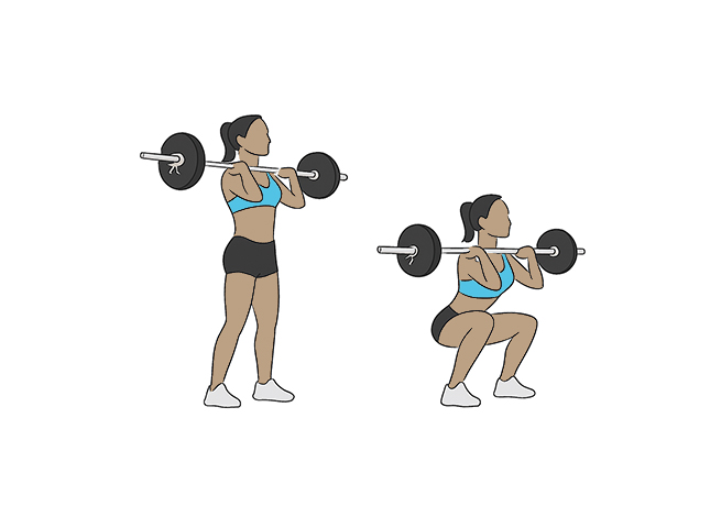 Front barbell squats