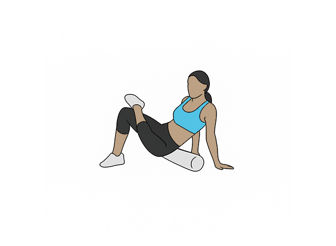 Foam roller glutes stretch