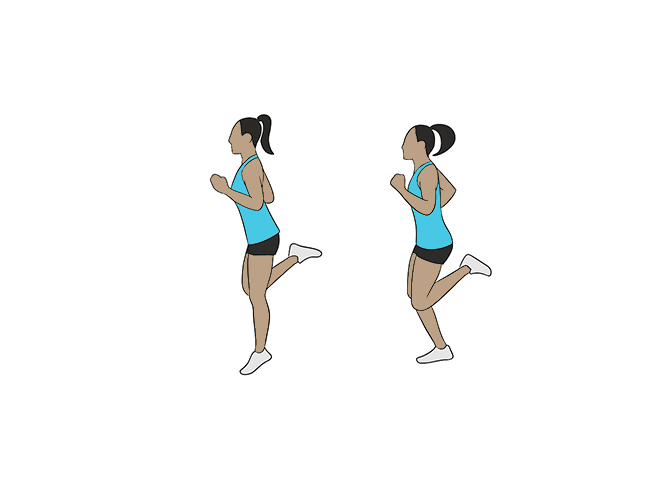 Heels to buttocks