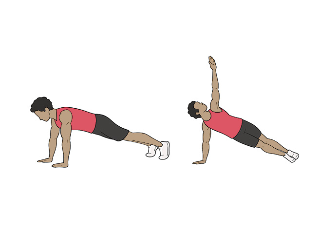 High plank rotations