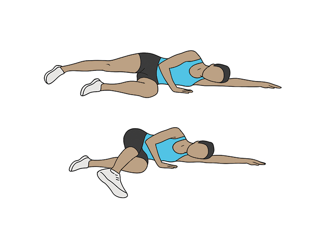 Hip abduction with squared leg