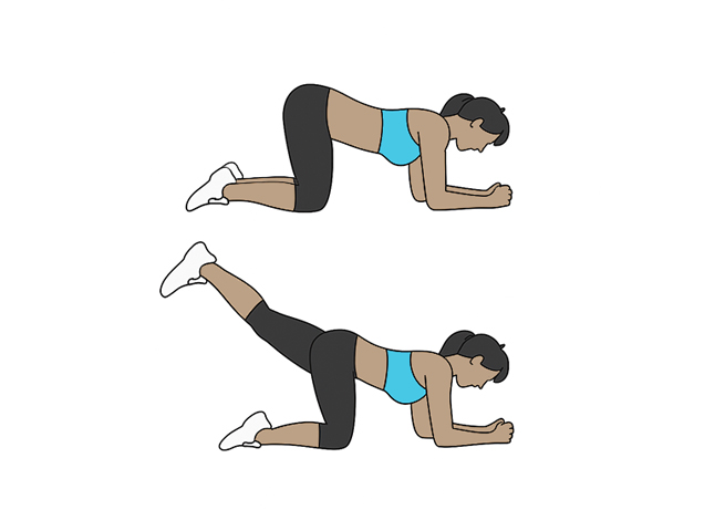 Straight leg hip extension / kickback