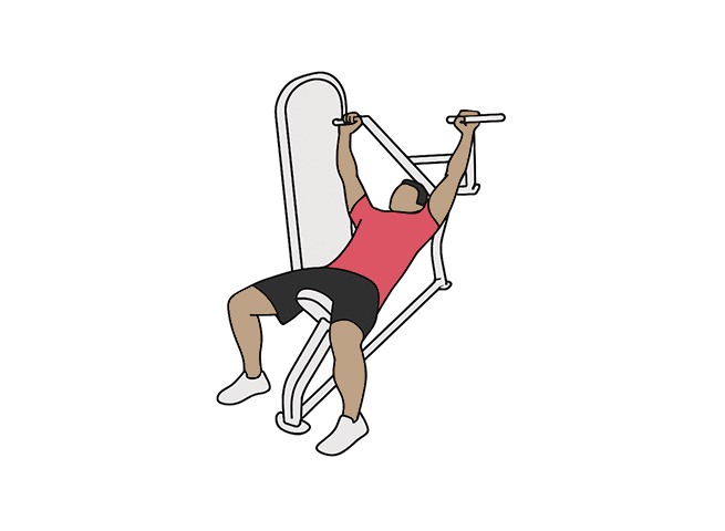 Incline chest press machine