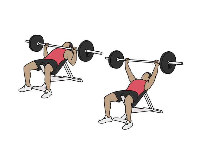 Barbell incline press