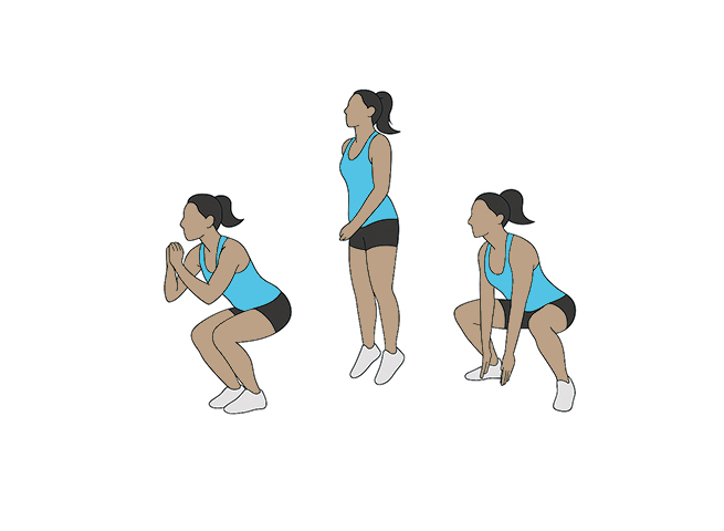 Jump squat in and out