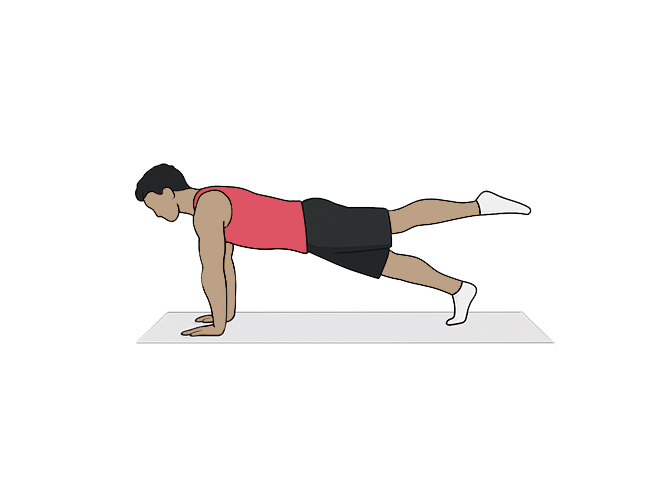 High plank leg lift