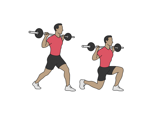 Barbell lunges