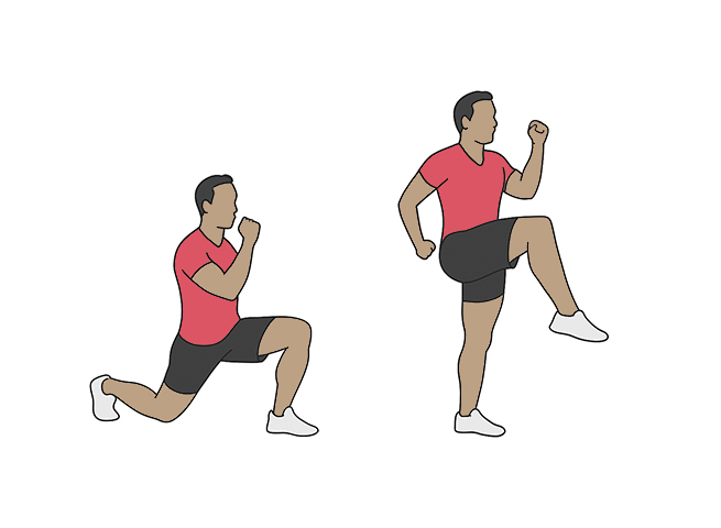 Lunges and high knees