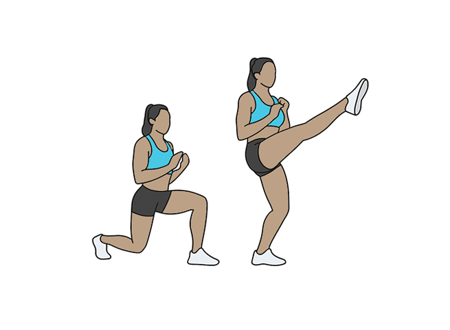 Lunges to front kick