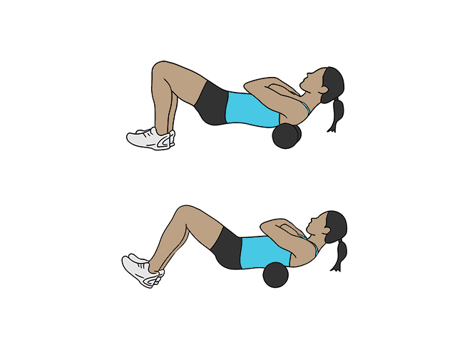 Foam roller mid and upper back stretch