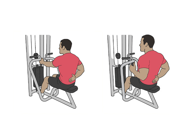 One arm seated row machine