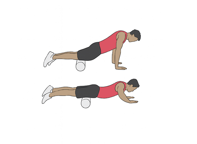 Foam roller quadriceps stretch
