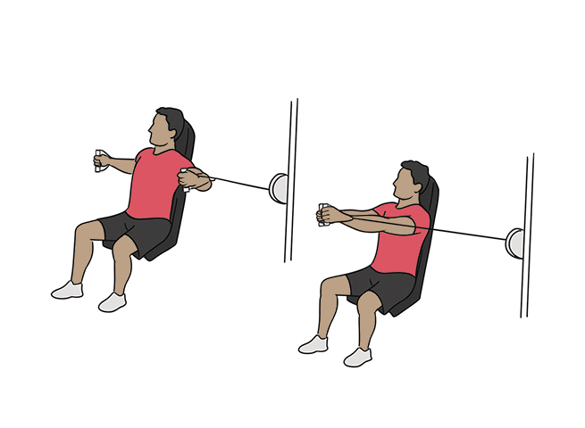 Seated cable crossover flyes