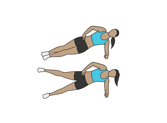 Side plank leg raises